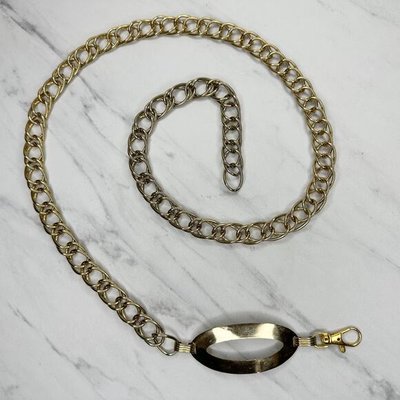 Gold Tone Metal Chain Double Link Belt Small/Medium (S/M) ✨ - Picture 1 of 15